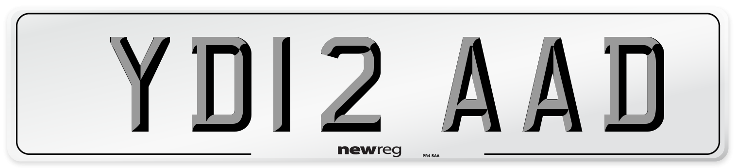 YD12 AAD Number Plate from New Reg